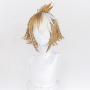 Vente en gros 35cm court brun mixte Genshin Impact <span class=keywords><strong>Gorou</strong></span> Anime perruque <span class=keywords><strong>Cosplay</strong></span> synthétique résistant à la chaleur cheveux Peluca avec deux oreilles - Product Image 4