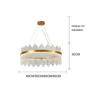Round Modern Nordic Breakfast Counter <b>Ceiling</b> <b>LED</b> Pendant Lamp for Home Decor Ring Circle Luxury <b>Crystal</b> Chandelier <b>Lighting</b> - Product Image 3