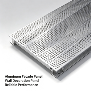 Panneau de mur-rideau en aluminium perforé, revêtement PVDF, bardage de façade de bâtiment, taille personnalisée, montage rapide pour extérieur commercial - Product Image 4