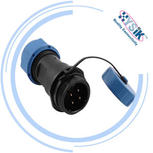 Connecteur d'aviation en plastique SP17 2 <span class=keywords><strong>3</strong></span> 4 <span class=keywords><strong>5</strong></span> 7 9 10 broches, <span class=keywords><strong>prise</strong></span> de câble, connecteur de panneau mâle/femelle étanche IP68 avec capuchon - Product Image 2