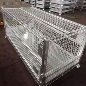 Ulaşım Mesh tasarım katlanır istifleme galvanizli çift depolama kafesi - Product Image 2