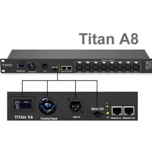 8 Port Dekoder Kontrol Suara Musik Digital Master Slave SM18512 yang Dapat Diprogram, Pengontrol LED Pixel Light <span class=keywords><strong>DMX</strong></span> - Product Image 1