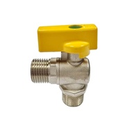 Vanne à gaz en laiton de haute qualité poignée papillon forgé plaqué 90 degrés mâle femelle robinet à tournant sphérique en laiton