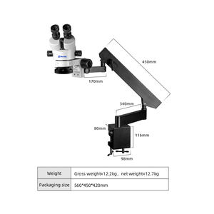 مجهر مورزيدر للمجوهرات، سلسلة المجاهر المجسمة مع حامل ذراع متأرجح، مجهر بمشبك للطاولة طراز MSD205-A - Product Image 2