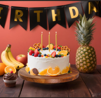 Offre Spéciale – Présentoir à Gâteau Rond en Bois d'Acacia Écologique de Qualité Alimentaire, Plateau de Présentation de Desserts en Bois Massif, Gravure pour Mariage et Anniversaire