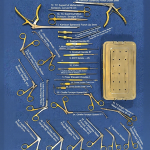 Juego de Instrumentos para Cirugía Endoscópica de Senos FESS, Instrumentos Quirúrgicos ORL de Acero Alemán, Herramientas Reutilizables para Cirugía Nasal y de Senos, con Certificación CE - Product Image 1