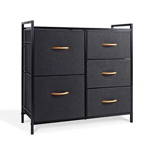Dresser for Bedroom with 5 Drawer Storage Organizer Unit with Fabric Bins for Closet Living Room