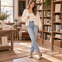 Cardigan en tricot torsadé personnalisé pour femme, col en V, boutonnage frontal, coupe oversize, tricot épais, style Old Money, vêtements d'hiver, OEM ODM