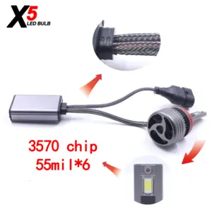 Phares de voiture et de camion X5 110W 20000LM H4 12V D1 D2 LED 3570 CSP 3000K 4300K 6000K pour A4 pour A3 <span class=keywords><strong>Transit</strong></span> IP67 Étanche - Product Image 4