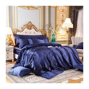 सेक्सी नौसेना रानी साटन शीट रानी बिस्तर सेट 1 Duvet कवर 1 सज्जित चादर 4 तकिया मामलों