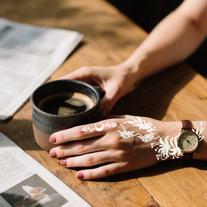 Tatouages temporaires au henné <span class=keywords><strong>Mandala</strong></span> en gros, blanc et marron, autocollants décoratifs pour mains, corps et <span class=keywords><strong>bras</strong></span>, autocollant de <span class=keywords><strong>tatouage</strong></span> temporaire imperméable d'inspiration indienne - Product Image 4