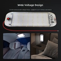 Plafonnier LED Super Lumineux 48SMD 12V-85V pour Voiture, Camion, Fourgonnette, Camionnette de Livraison avec Interrupteur Blanc 10000K