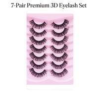 Lot de 7 paires de faux cils 3D en vison synthétique, luxueux, multicouches, effet vaporeux et volumineux, ensemble économique, sans cruauté animale, fournisseur