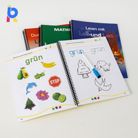 Cahier d'exercices en papier offset relié en spirale, cartonné, effaçable à sec, pour enfants, pour l'école