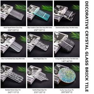 Nhà Máy Tùy Chỉnh Khoan Vuông Glass Gạch Treo Mảnh Bức Tường Phân Vùng Kết Cấu Tre Rắn Rõ Ràng Frosted Glass Gạch Khối - Product Image 5