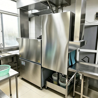 Lave-vaisselle à convoyeur compact avec système de contrôle stable, capacité de 160 plateaux par heure, en acier robuste, pour entreprises de restauration et hôtels