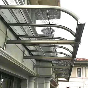 Cores opcionais Policarbonato Roof Door Rain Shed Window Canopy Casa Liga De Alumínio