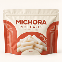 Sachet d'emballage personnalisé pour gâteaux de riz avec fermeture éclair refermable, film haute barrière et étiquette privée pour emballage alimentaire