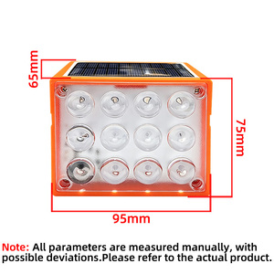 Feux de signalisation solaires à LED clignotants rouges et bleus pour travaux routiers, en plastique, avec batterie de 2000 mAh et autonomie de 240 heures - Product Image 2