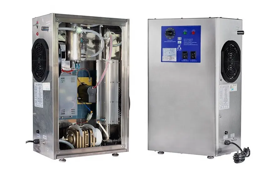 Gerador pequeno industrial do ozônio da água com acessórios para o ar e a água