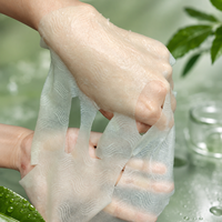 Masque facial en feuille Y262 en fibres végétales de chlorophylle verte lyophilisées biodégradables pour le soin de la peau, hydratant et réparateur