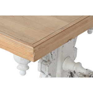 Mesa de centro de madera de abeto MDF 110x65x46 cm (Prof. 46) Acabado blanco envejecido - Product Image 5