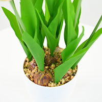 Mini-tulipe en pot de 47 cm, 9 têtes avec base de bulbe simulée, fleur en soie pour décoration intérieure, présentoir de mariage, boutique