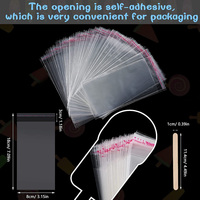 Sacs en plastique transparents pour sucettes et glace, en polysachet adhésif, avec étiquettes et bâtons, à impression personnalisée, 50 pièces