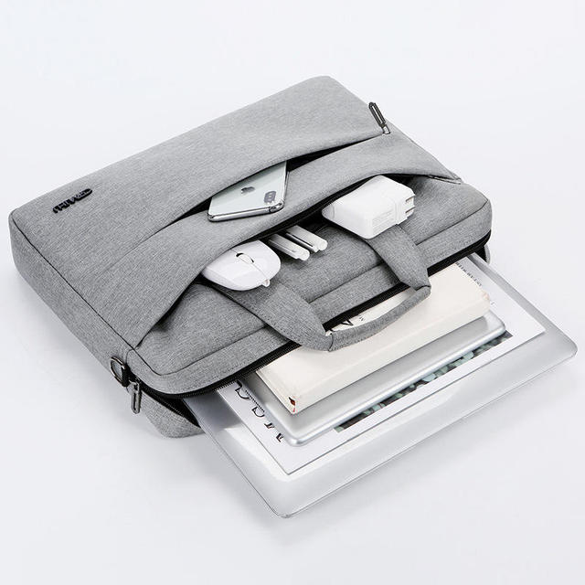 14 Inch Men's Modern Portable Protective Laptop Briefcase with Custom Logo Waterproof Polyester Material