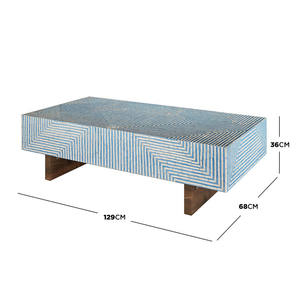 Nouveau produit 2024 nacre incrustation Table basse conception OEM personnaliser décor meubles de maison de l'usine du Vietnam directement - Product Image 5