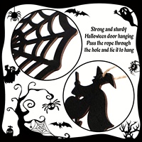 Décoration murale en bois creux pour Halloween, 4 pièces - Chauve-souris, Maison hantée, Araignée géante, Toile d'araignée. pour les fêtes, la récolte, le Nouvel An.