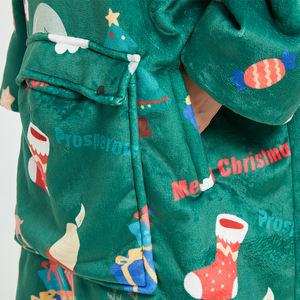 Usine <span class=keywords><strong>pas</strong></span> <span class=keywords><strong>cher</strong></span> hiver luxe chaud portable <span class=keywords><strong>couverture</strong></span> unisexe surdimensionné sherpa <span class=keywords><strong>couverture</strong></span> de noël à capuche grandes couvertures jette pour l'hiver - Product Image 2