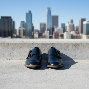 Chaussures habillées Oxford en cuir noir pour hommes, fabriquées à la main en Ouganda, confortables, grandes tailles, pour affaires - Product Image 1