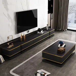 Mesa de centro de madera para sala de estar y soporte de tv, diseño de estilo europeo