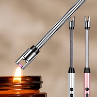 Briquet électrique à arc rechargeable par USB, en alliage de zinc, avec allumage par impulsions, design écologique pour la cuisine et le camping