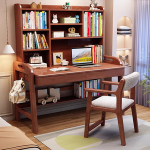 <span class=keywords><strong>Bureau</strong></span> d'étude en bois massif avec étagère intégrée Table d'ordinateur pour les élèves du premier cycle du secondaire Utilisation à domicile des enfants de l'école primaire - Product Image 1