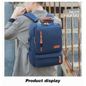 Unisex 2025 <b>Laptop</b> Backpack Set <b>Small</b> Pocket Oxford Material Zipper Closure USB Travel School Business College Work Fits 14.5in - Product Image 5
