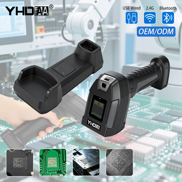 Factory Direct Sales 5m Anti-fall Rugged Bluetooth QR Code Reader Wireless 2D Handheld Industrial DPM Barcode Scanner