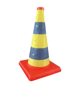 Folding Traffic Cone Collapsible Safety Cone Fabric PP Base Retractable Cone