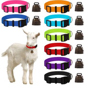 Kwerdas Goat Collars 8 Pack Adjustable Nylon With <b>Bell</b> For Small Farm Animals Sheep <b>Cow</b> Anti-Lost Grazing - Product Image 6