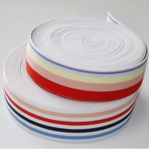 Diadema deportiva de nailon de alta elasticidad de 3cm con banda elástica de rayas de Color estilo espiga con barra de goma - Product Image 3
