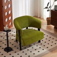 Fauteuil individuel moderne en tissu, avec pieds en bois, rembourré, fauteuil d'appoint, couleurs personnalisables, pour salon et maison
