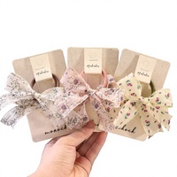 Élastiques à cheveux doux de style coréen, en tissu floral fait main, pour enfants, avec double nœud pour queue de cheval, bandeau mignon, élastique à cheveux