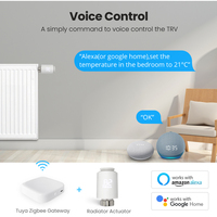 Thermostat de radiateur intelligent Tuya Zigbee Wi-Fi avec panneau en verre trempé et commande vocale Alexa/Google/Yandex