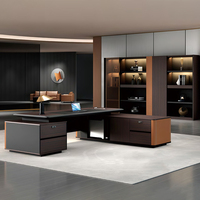Bureau de direction moderne en forme de L Pengpai, en MDF E1, table de direction personnalisée