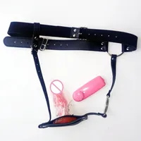 PU-Leder Vibrierender Analplug-Gürtel Männlicher Keuschheitsgürtel Höschen-Gerät mit Vibrator Analplug-Tanga für Frauen Männer Sexspielzeug
