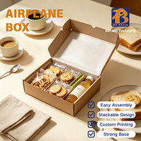 Boîte pliante en papier kraft pour avion, emballage recyclé et recyclable, boîte en carton ondulé personnalisée avec impression et logo