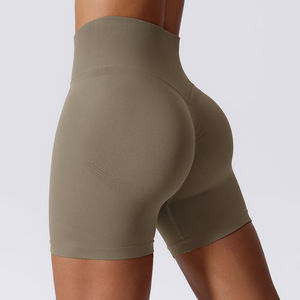 Nuovo Design OEM ad alta elasticità senza soluzione di continuità di sollevamento del sedere pantaloncini <span class=keywords><strong>da</strong></span> palestra <span class=keywords><strong>corti</strong></span> elasticizzati stretti leggings <span class=keywords><strong>da</strong></span> Yoga per le donne - Product Image 6