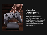 Control Inalámbrico 8BitDo Pro 3 Classic para Switch/Switch 2/PC/iOS/Android con Motor de Vibración y Seis Ejes