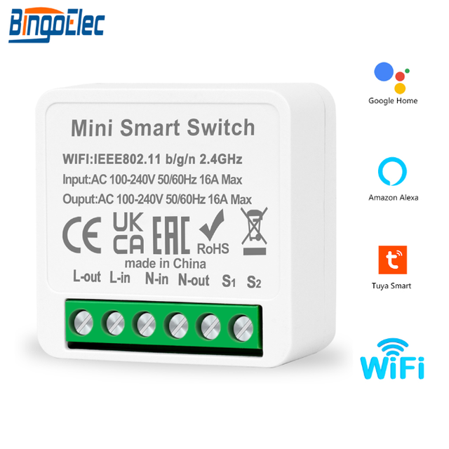Bingoelec Tuya Smart Wifi Switch Modular 1Gang App Remote Control Work with Alexa Google Home Smart Switch Parts